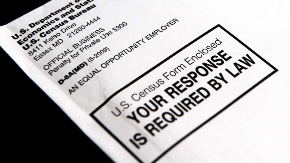 The official U.S. Census form is pictured on March 18, 2010 in Washington, D.C.