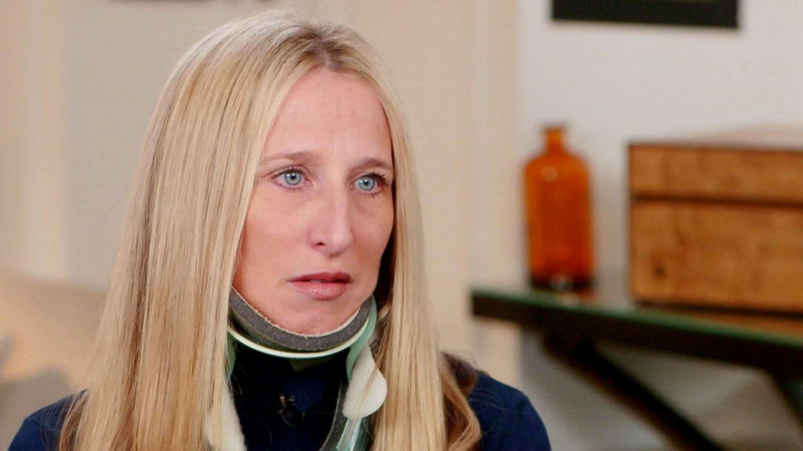 PHOTO: Anne Monoky speaks to ABC News about her recovery after being hit by a large elm tree in New York City's Central Park.