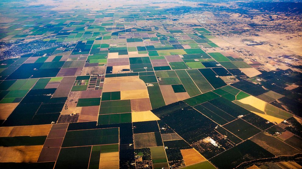 STOCK PHOTO: Agricultural fields in Central Valley, California.
