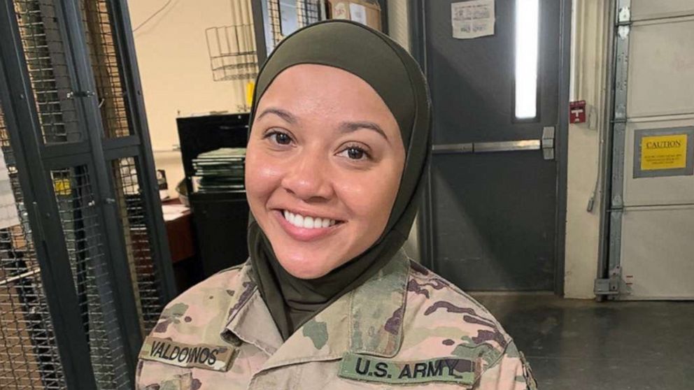 PHOTO: Spc. Cesilia Valdovinos, pictured in an undated handout photo, is considering legal options in reference to harassment she says she has faced over her religion.