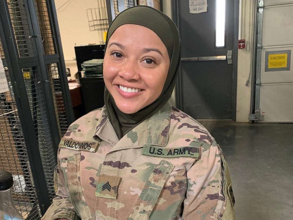 PHOTO: Spc. Cesilia Valdovinos, pictured in an undated handout photo, is considering legal options in reference to harassment she says she has faced over her religion.