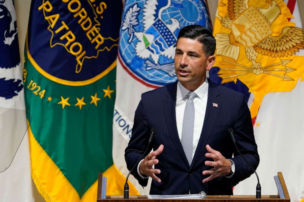 PHOTO: Department of Homeland Security Acting Secretary Chad Wolf speaks during an event at DHS headquarters in Washington, Sept. 9, 2020.