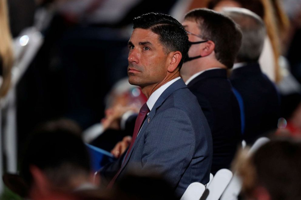 PHOTO: Chad Wolf, Secretary of Homeland Security, sits in the audience during the 2020 Republican National Convention on the South Lawn of the White House, Aug. 27, 2020, in Washington, DC.