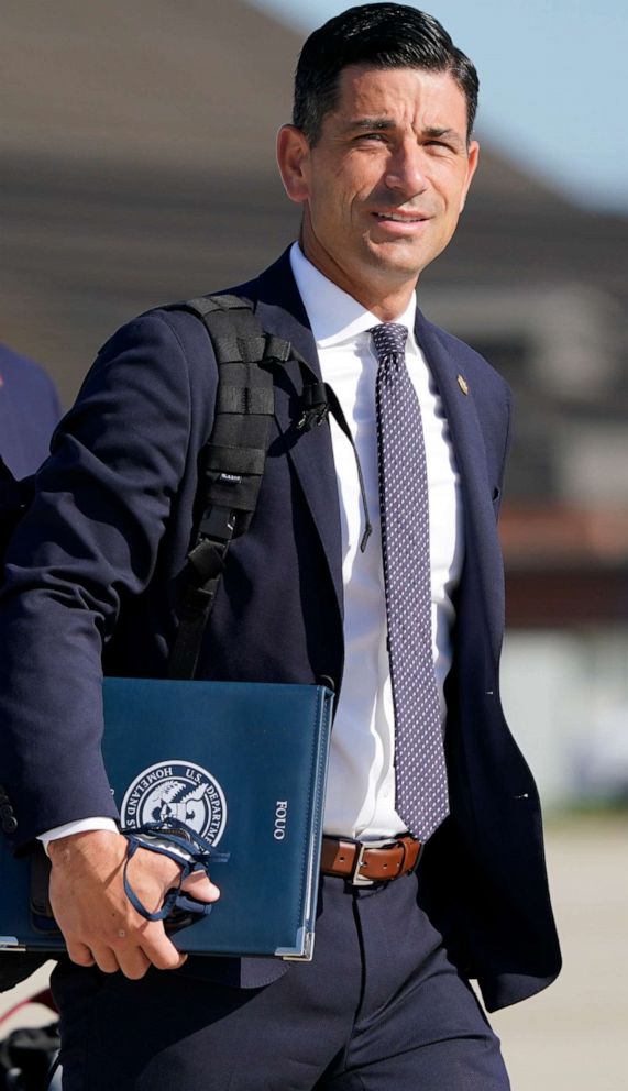 PHOTO: In this Aug. 18, 2020, file photo acting-Secretary of Homeland Security Chad Wolf at Andrews Air Force Base in Md.