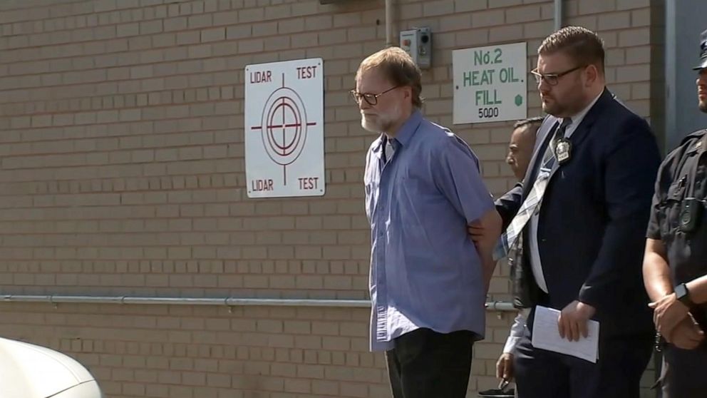 PHOTO: Charles Foehner is taken into custody on weapons charges.