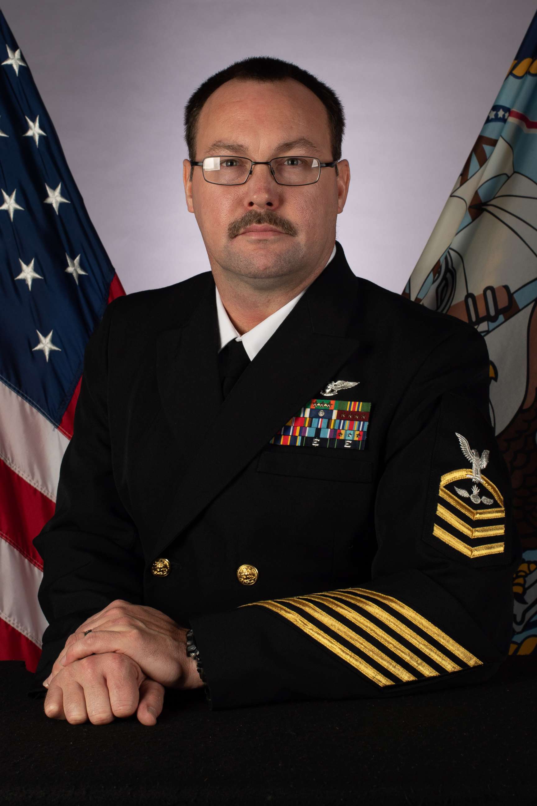 PHOTO: Aviation Ordnanceman Chief Petty Officer Charles Robert Thacker Jr., 41, of Fort Smith, Ark., is pictured in a photo released by the U.S. Navy. He was assigned to the USS Theodore Roosevelt and died from COVID-19 on April 13, 2020.