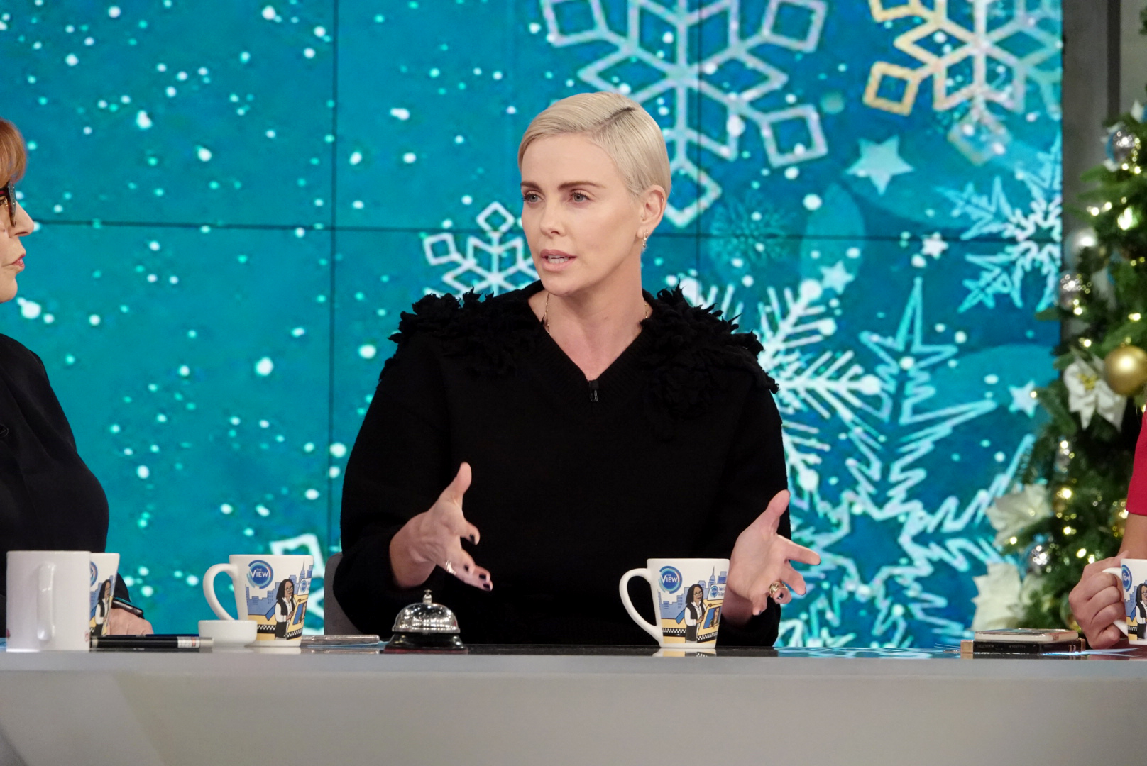 PHOTO: Actress Charlize Theron opens up about portraying her "Bombshell" character Megyn Kelly on "The View," Dec. 17, 2019.