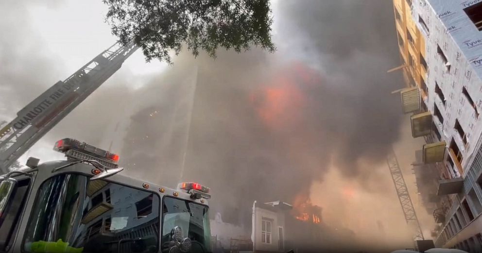 1 worker dead, 1 unaccounted for after massive Charlotte fire