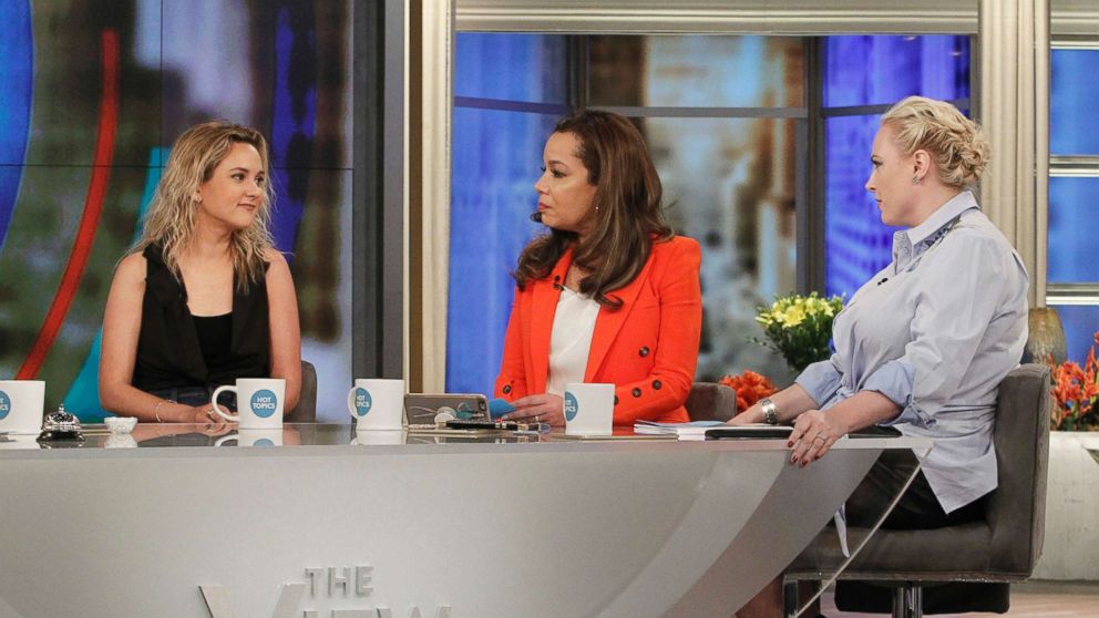 PHOTO: From left, author and daughter of the Vice President, Charlotte Pence talks with on ABC's Sunny Hostin and Meghan McCain on "The View," March 20, 2018.