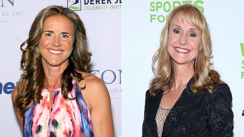 PHOTO: Brandi Chastain, left, Nancy Hogshead-Makar 