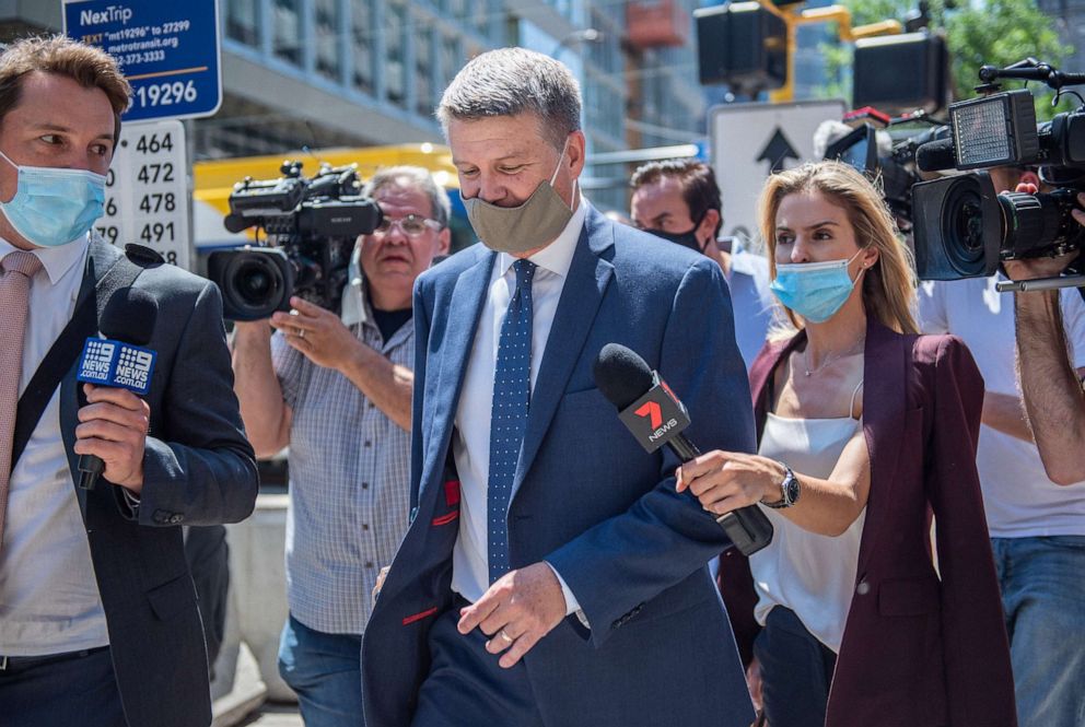 PHOTO: Minnesota Assistant Attorney General Matthew Frank exits the Hennepin County Public Safety Facility after the first court appearance of officer Derek Chauvin on June 8, 2020 in Minneapolis.