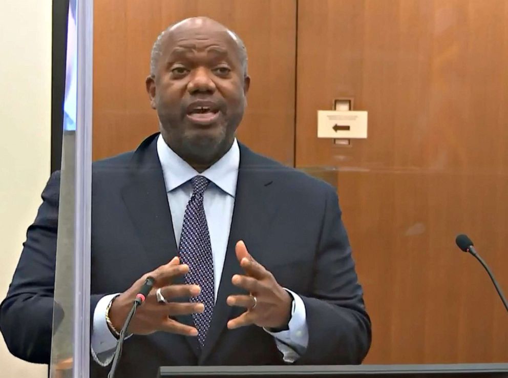 PHOTO: Prosecutor Jerry Blackwell speaks as Hennepin County Judge Peter Cahill presides over pre-trial motions, prior to continuing jury selection,March 15, 2021,at the Hennepin County Courthouse in Minneapolis.