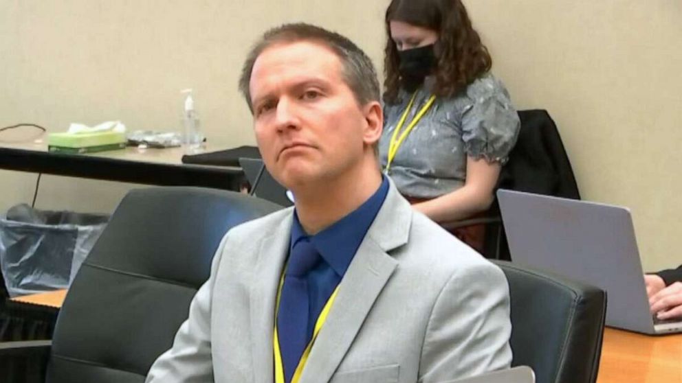 PHOTO: Former Minneapolis police officer Derek Chauvin, listens to closing arguments in Minneapolis, April 19, 2021.