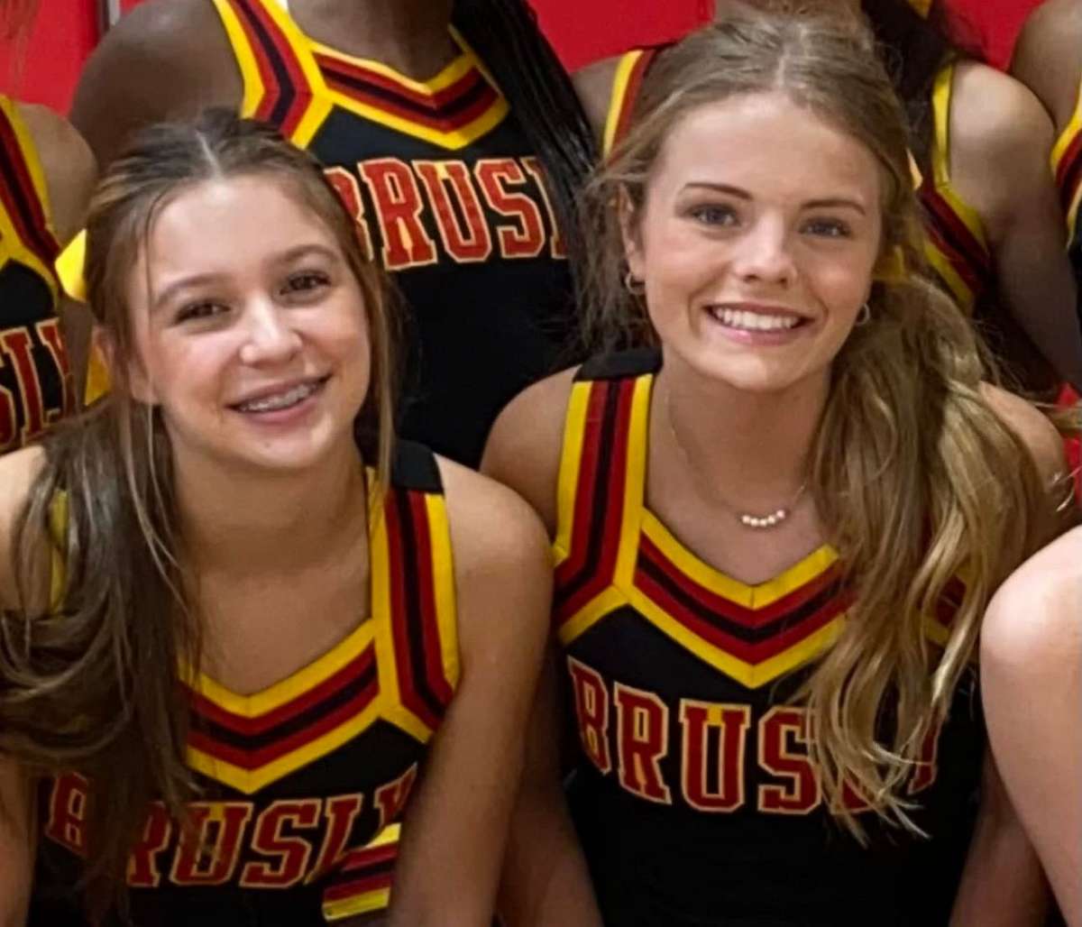 PHOTO: Caroline Gill and Maggie Dunn in a photo posted to the Brusly High School cheerleading Facebook page.