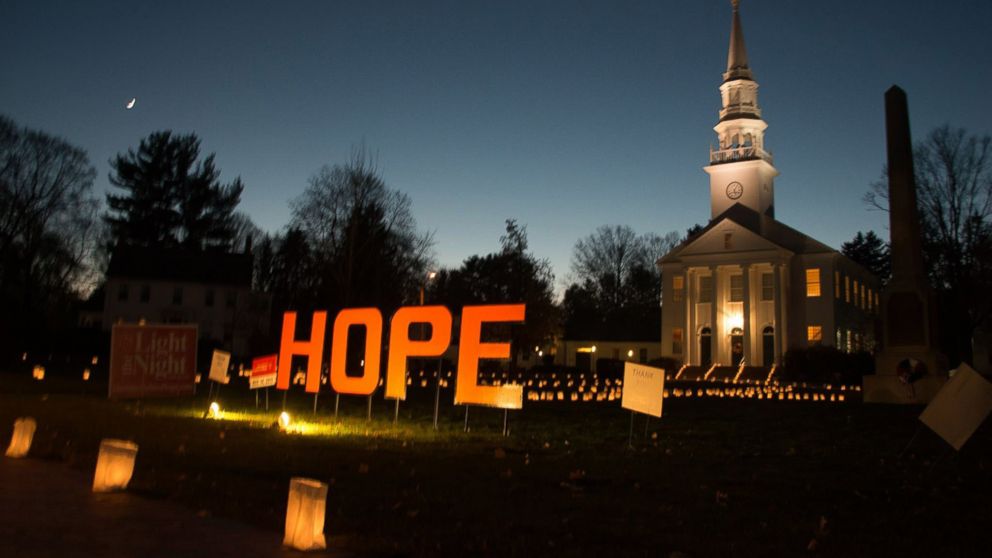 PHOTO: Luminaries set up by the Cheshire's Lights of Hope organization in Cheshire, Conn., are seen in an undated handout photo.