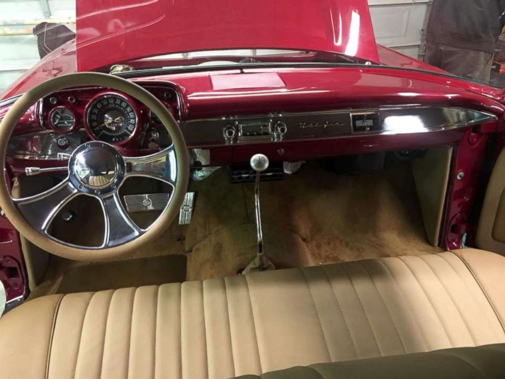 PHOTO: The inside of the 1957 Chevy Bel Air. Cam Dedman said he had no idea how he kept the restoration a secret from his grandfather.