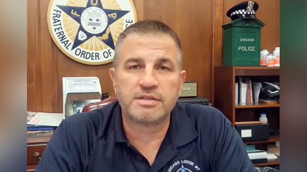 PHOTO: Chicago Fraternal Order of Police President John Catanzara urges officers to defy the city's vaccine mandate in a video shared on YouTube, Oct. 12, 2021.