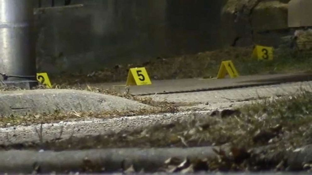 PHOTO: Bullet shells are seen at the scene where a shooting took place on Dec. 2, 2019, in Chicago leaving thirteen wounded included a 16-year old child.