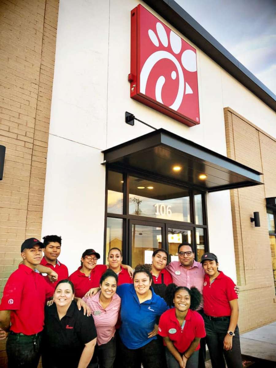PHOTO: Chick-fil-A employees at the Odessa, Texas location worked to cook 500 chicken sandwiches for first responders in the wake of a mass shooting on Saturday.