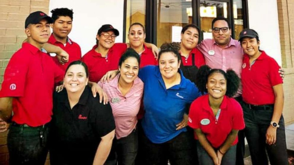 PHOTO: Chick-fil-A employees at the Odessa, Texas location worked to cook 500 chicken sandwiches for first responders in the wake of a mass shooting on Saturday.