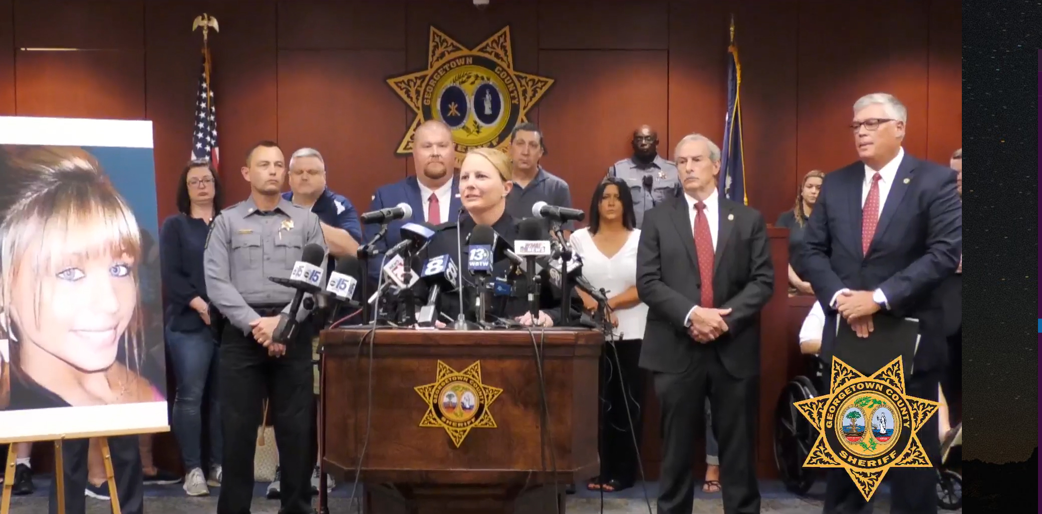 PHOTO: In this screen grab from a video, Myrtle Beach Police Chief Amy Prock speaks at a press conference about the remains of Brittanee Drexel being found and the arrest of Raymond Moody, on May 16, 2022, in Georgetown County, S.C.