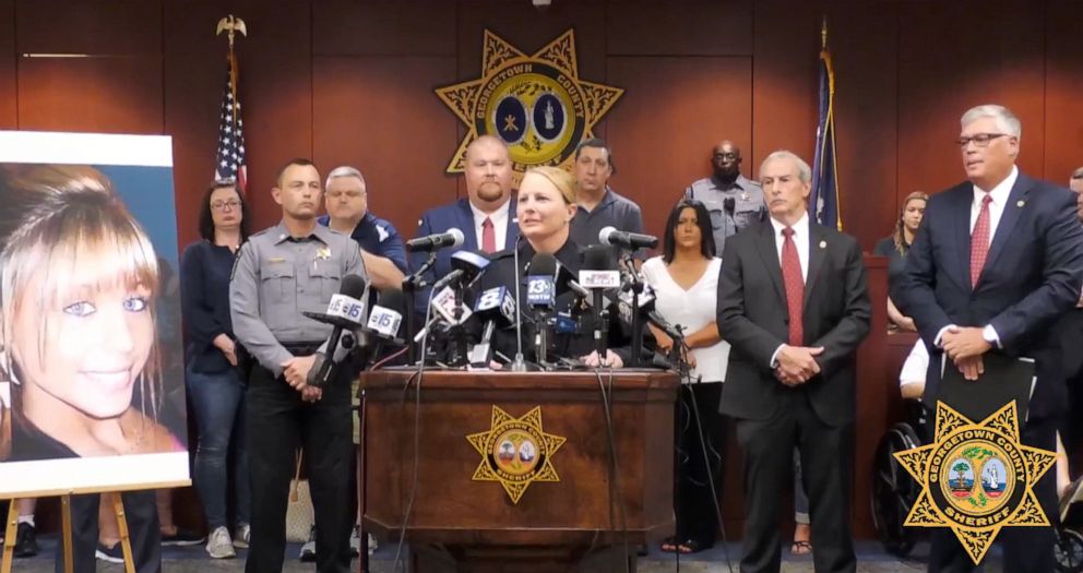 PHOTO: In this screen grab from a video, Myrtle Beach Police Chief Amy Prock speaks at a press conference about the remains of Brittanee Drexel being found and the arrest of Raymond Moody, on May 16, 2022, in Georgetown County, S.C.