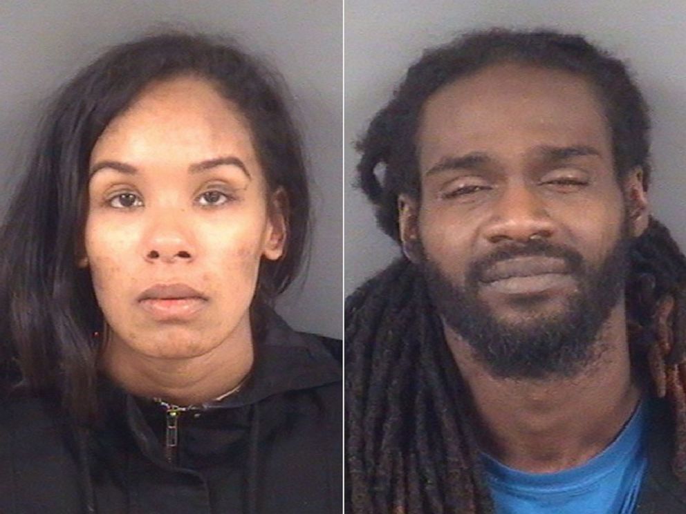 PHOTO: Jade Newman and Delane Bostic in police booking photos.