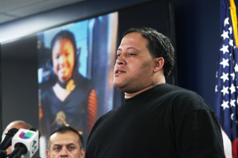 PHOTO: Christopher Cevilla, father of 7-year-old Jazmine Barnes, speaks during a news conference, Dec. 31, 2018, in Houston.