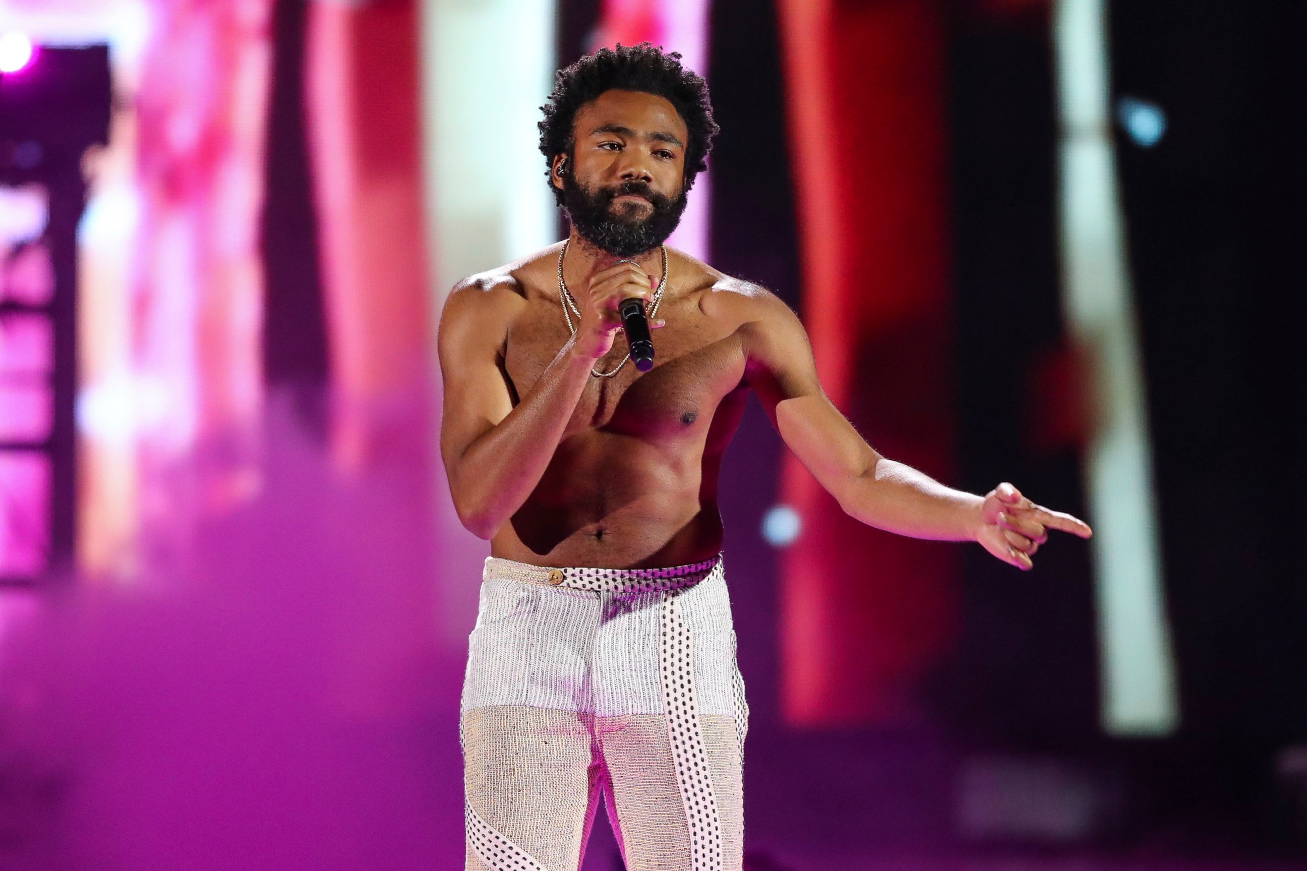 PHOTO: In this Friday, Sept. 21, 2018 file photo, Childish Gambino performs at the 2018 iHeartRadio Music Festival Day 1 held at T-Mobile Arena in Las Vegas. 
