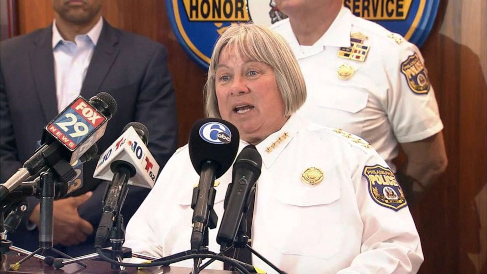 PHOTO: Philadelphia Police Commissioner Christine Coulter speaks at a news conference after two children were shot in the city, Oct. 21, 2019.