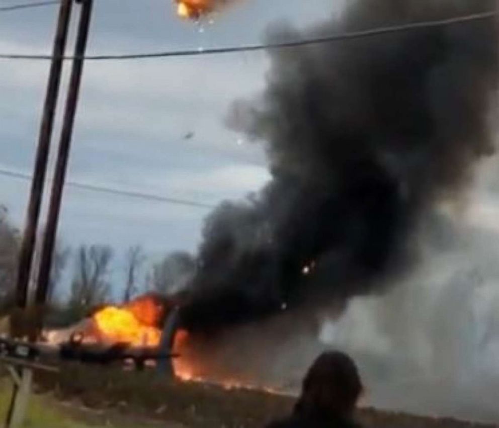 PHOTO: Two people were killed when a helicopter hit power lines in Beekmantown, N.Y., on Tuesday, Oct. 30, 2018.