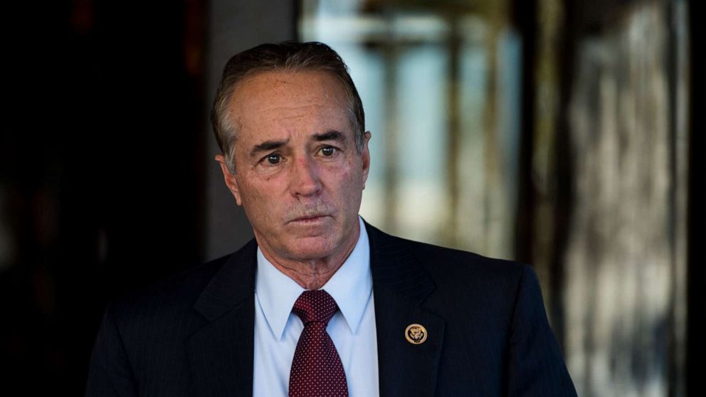 PHOTO: URep. Chris Collins leaves the House Republican Conference meeting at the Capitol Hill Club on Nov. 3, 2015.