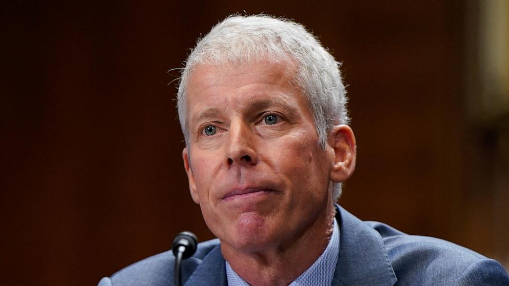 PHOTO: Chris Wright, U.S. President-elect Donald Trump's nominee to be secretary of energy, testifies during a Senate Energy and Natural Resources Committee confirmation hearing on Capitol Hill in Washington, Jan. 15, 2025. 