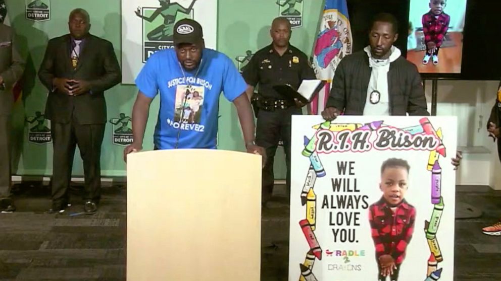 PHOTO: Brian Christian, the father of Brison, 2, who was shot and killed, speaks at a press conference in Detroit, June 22, 2021.