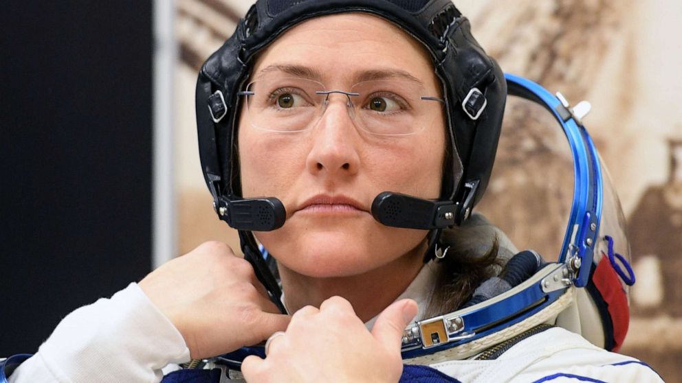 Astronauts Christina Koch and Nick Hague repaired batteries on the International Space Station on Friday. 