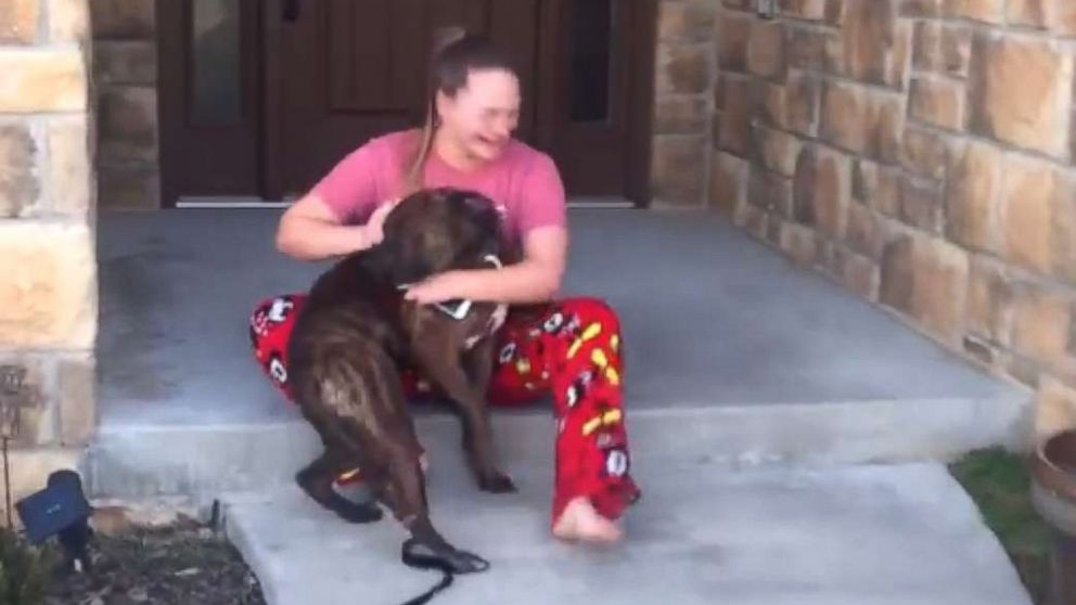 VIDEO: Hallee Fuqua was given a surprise Christmas gift when her parents adopted a dog she'd been caring for at a shelter.