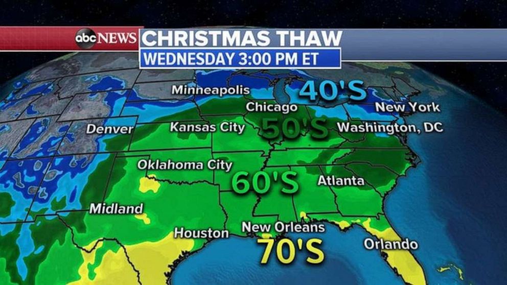PHOTO: It will be a spring-like Christmas for much of the eastern United States.