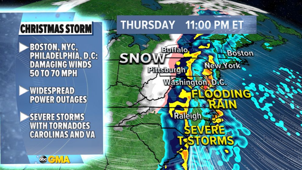 PHOTO: Christmas storm weather graphic