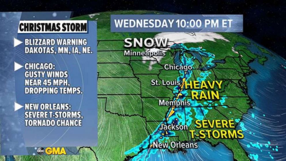PHOTO: A major holiday week storm is moving across the country and wreaking havoc along the way.