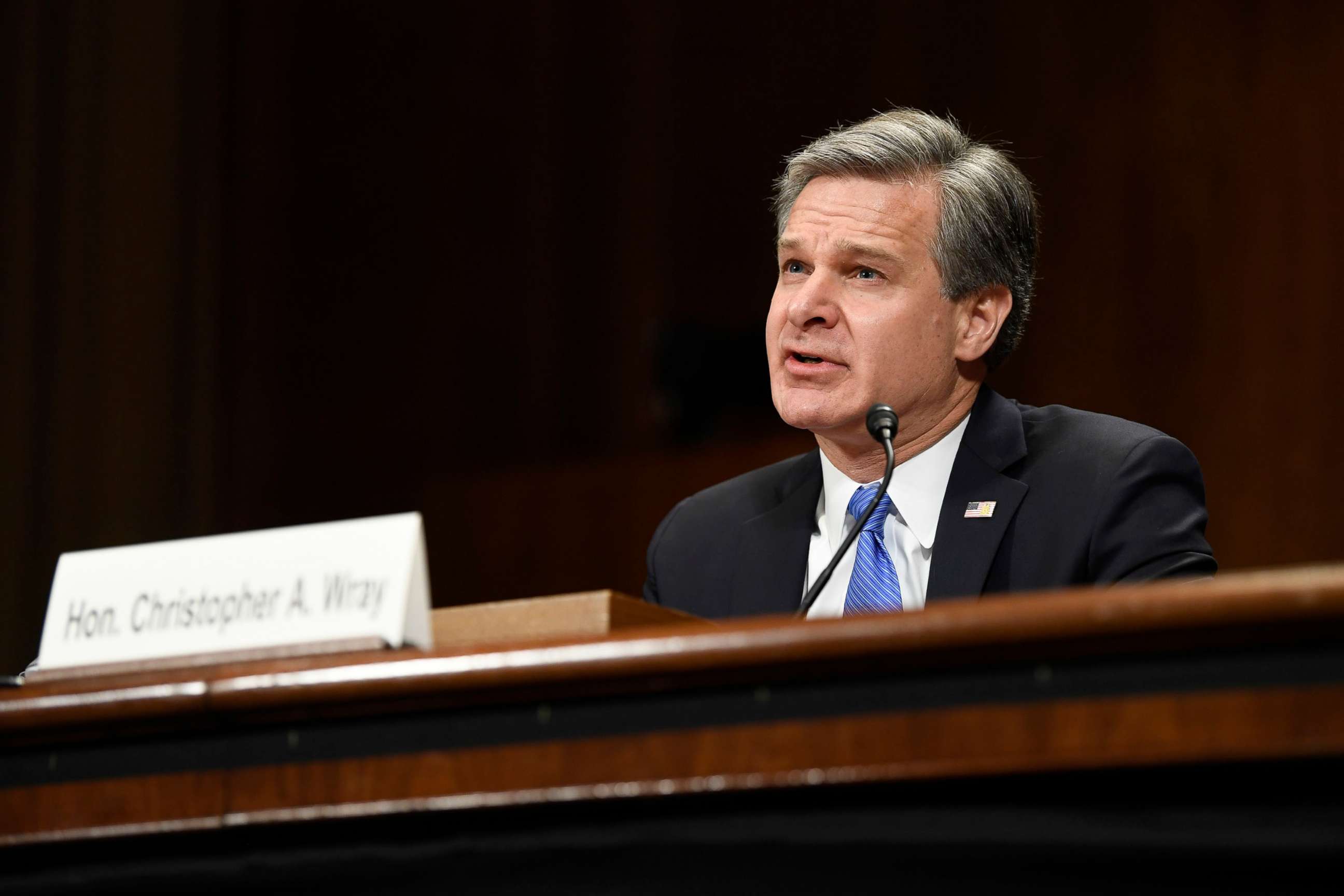 PHOTO: FBI Director Christopher Wray testifies before the Senate Judiciary Committee on Capitol Hill in Washington, July 23, 2019.