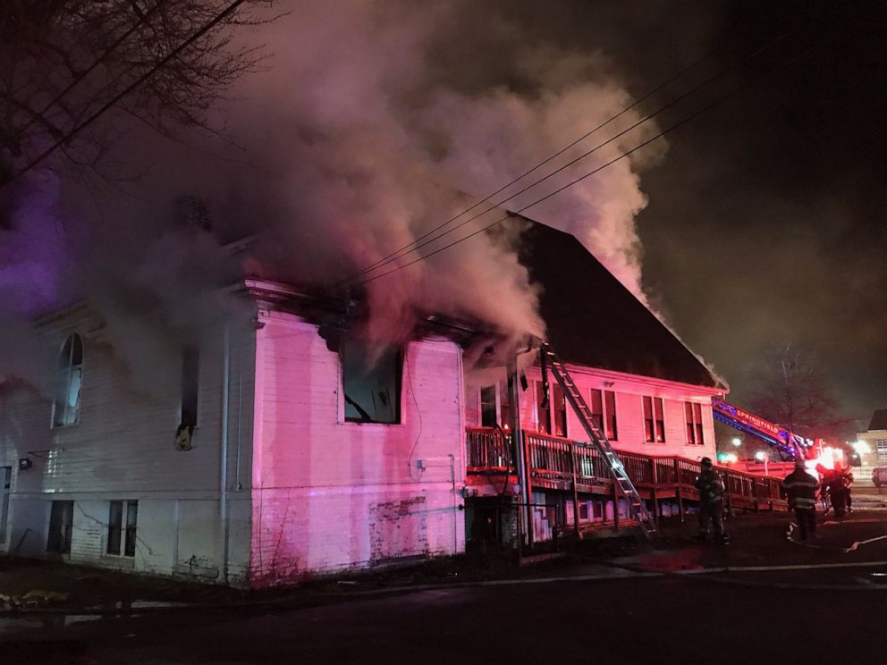 PHOTO: Firefighters at Martin Luther King Jr. Community Presbyterian Church in Springfield, Mass., Dec. 28, 2020.