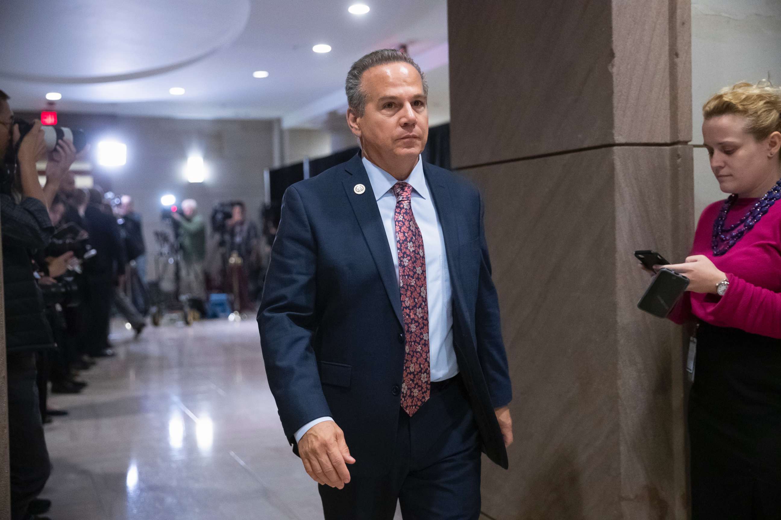 PHOTO: Rep. David Cicilline, D-R.I., leaves the House Democratic Caucus leadership elections at the Capitol, Nov. 28, 2018. 