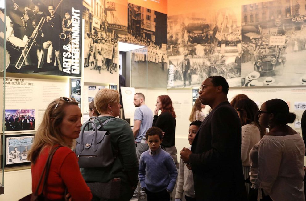 PHOTO: Visitors tour the National Civil Rights Museum, April 3, 2018 in Memphis, Tenn.