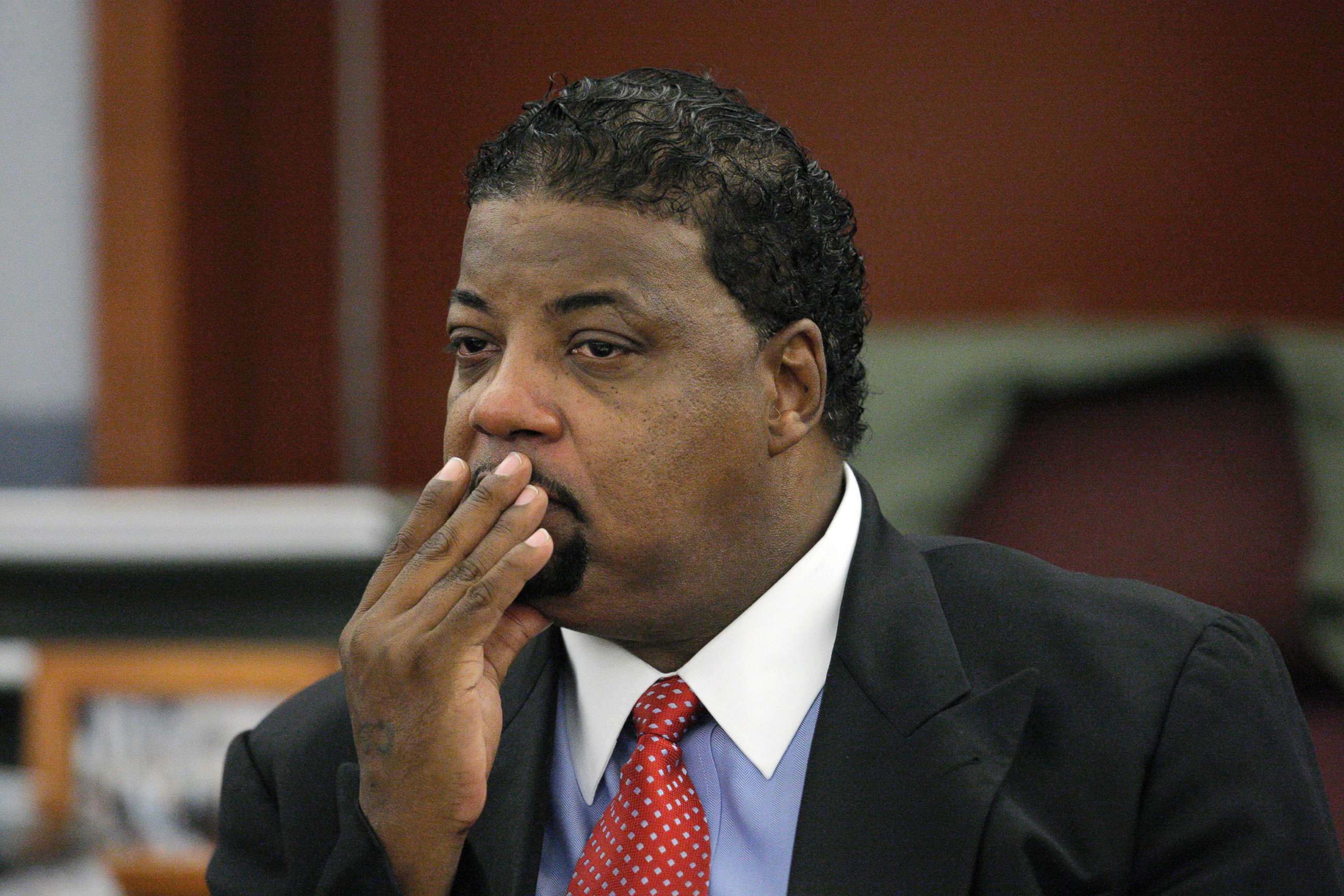 PHOTO: Co-defendant Clarence 'C.J.' Stewart attends the opening day of trial at Clark County Regional Justice Center, Sept. 15, 2008, in Las Vegas, Nevada.