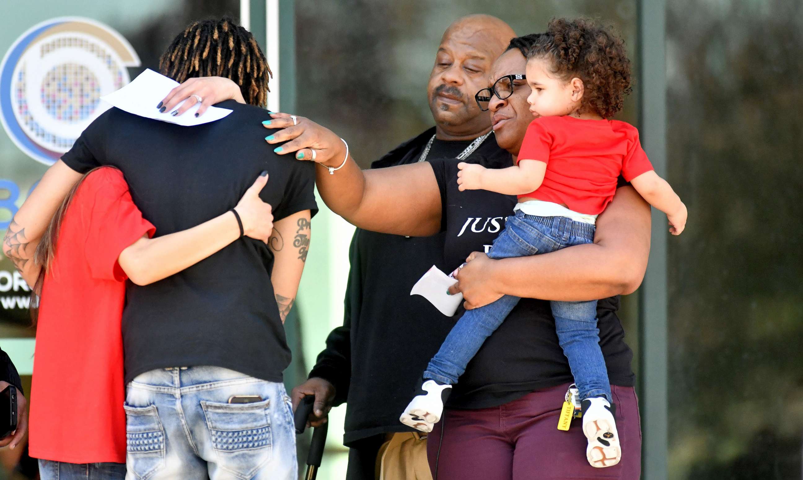 PHOTO: Community members pay their respects during a wake for Stephon Clark at Bayside of South Sacramento in Sacramento, California, March 28, 2018.  