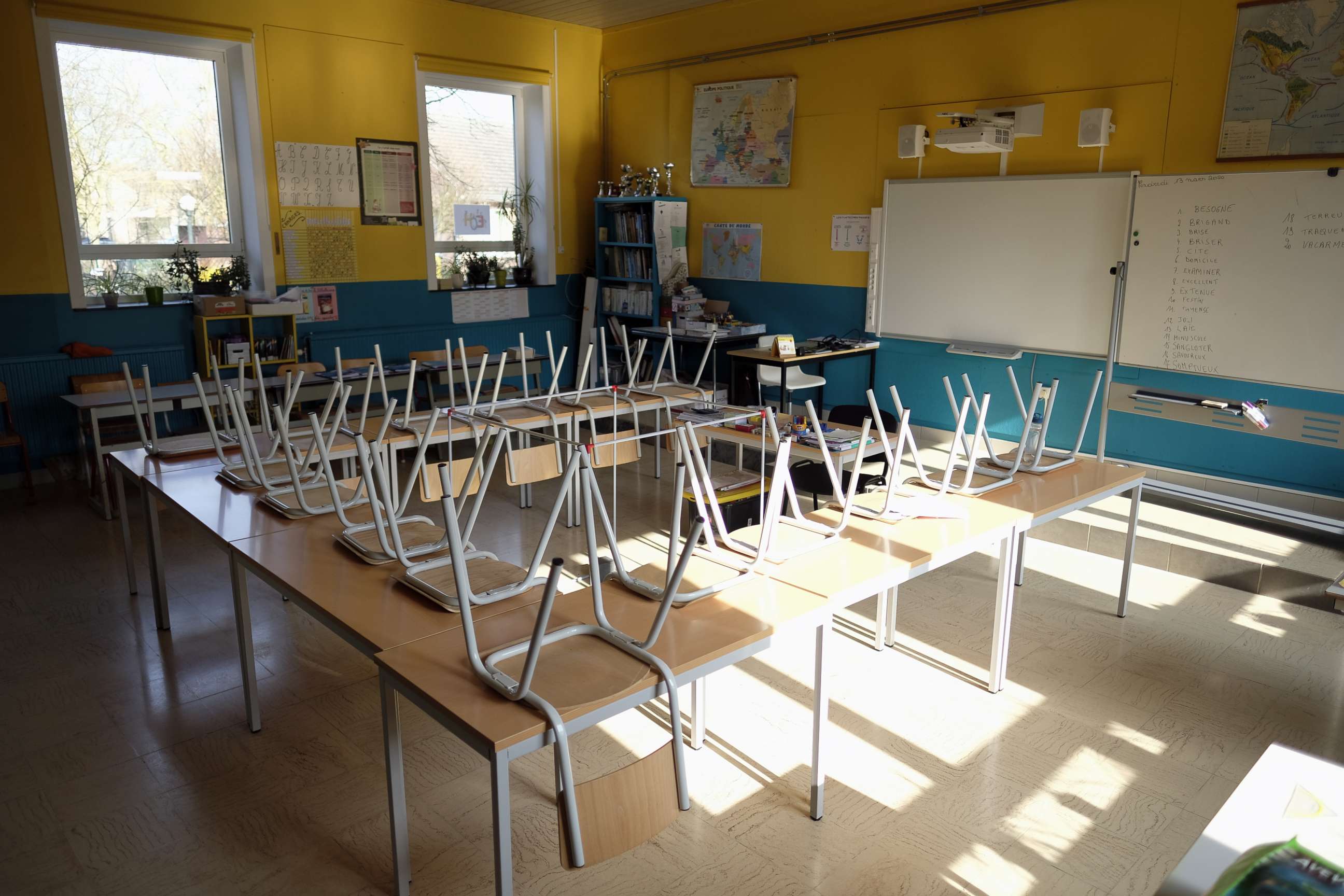 PHOTO: An empty classroom is seen here, Monday, March 16, 2020.