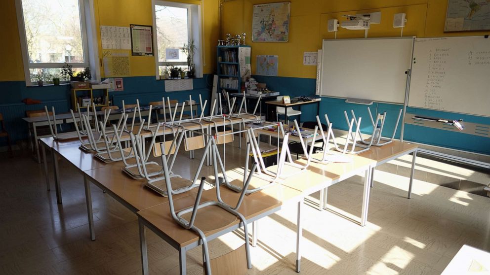 PHOTO: An empty classroom is seen here, Monday, March 16, 2020.