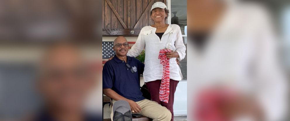 PHOTO: Saron James, 62, poses in this undated photo with her husband, Cleveland James. The couple was driving home from a doctor's appointment on July 16, 2019, in the Houston suburb of Katy when she was shot in the head. 