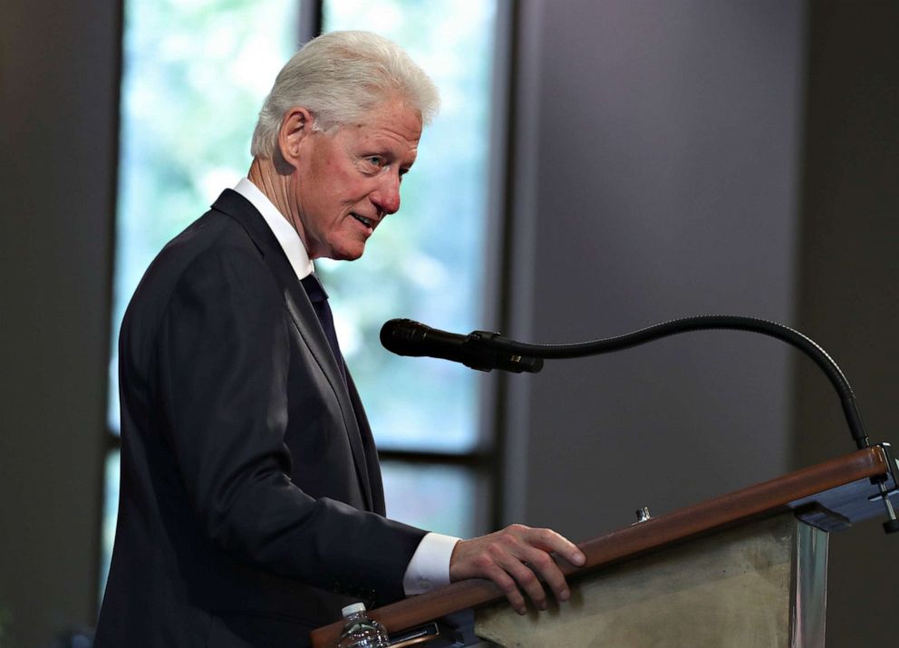 PHOTO: Former President Bill Clinton speaks during the funeral service for the late Rep. John Lewis at Ebenezer Baptist Church in Atlanta, July 30, 2020.