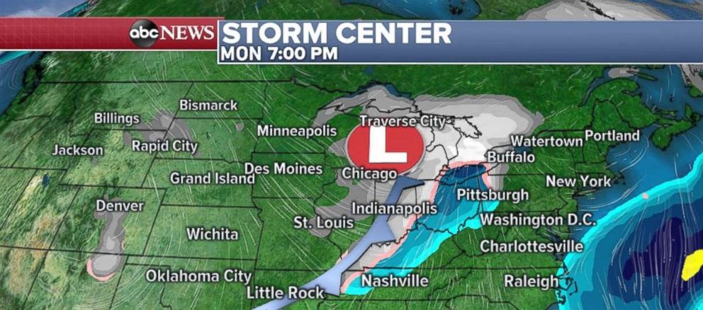 PHOTO: A clipper system will move into the Upper Midwest on Monday night.